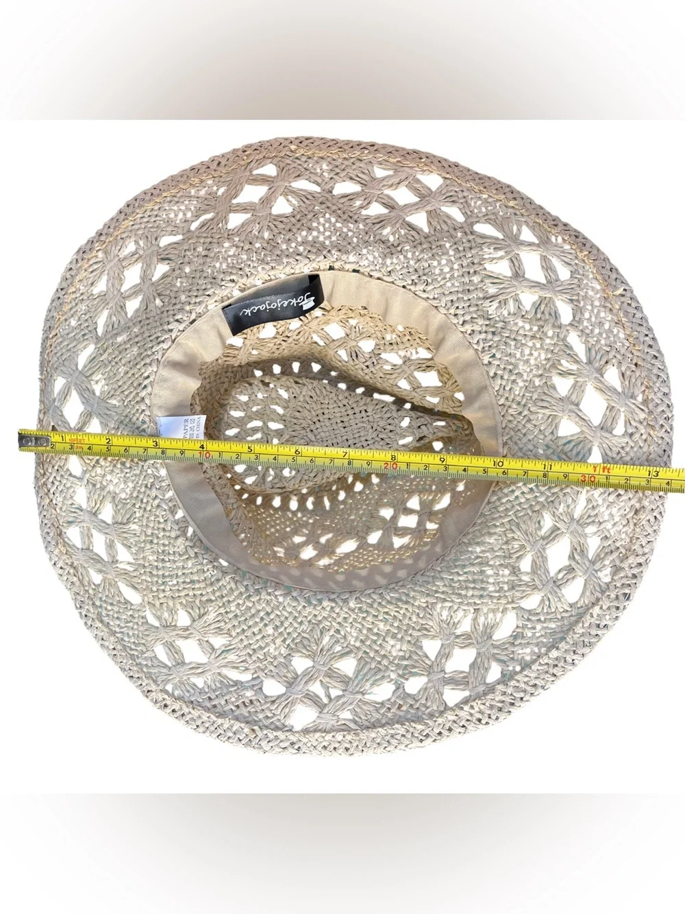 Handwoven straw cowgirl hat in Ivory
